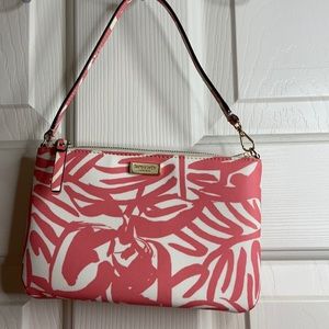 Kate spade pink and white clutch